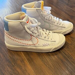 Nike Blazers High-Top Sneakers with Colorful Stitching